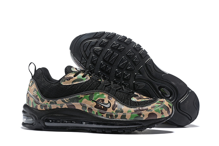 Nike Air Max 98 Knit Black Army Green Shoes